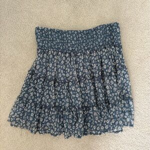 American Eagle Outfitters Blue Floral Mini Skirt